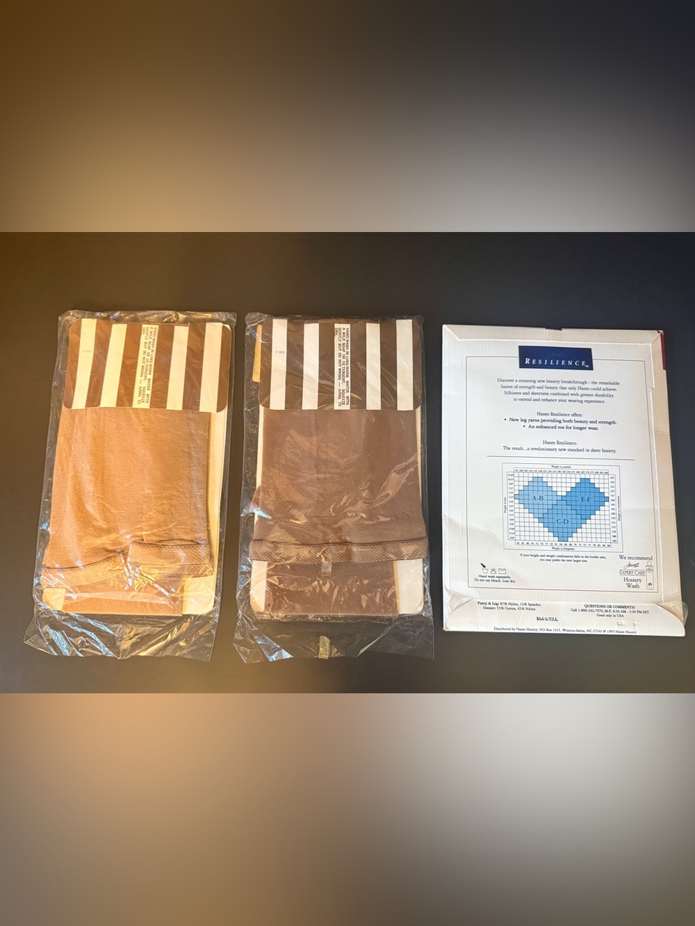 Vintage Henri Bendel Hanes Pantyhose Lot 3 NOS Teak Almost Nude Hosiery